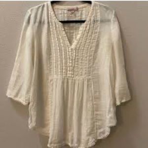 Calypso St Barth white V Neck blouse Size M